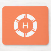 Tapis De Souris Cercle SciFi Futuriste Avec Corail Monogramme Pers (Devant)