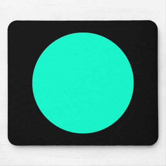 Tapis De Souris Cercle - Turquoise et Noir (Devant)