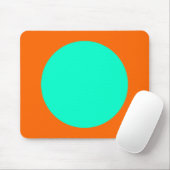 Tapis De Souris Cercle - Turquoise et orange (Avec souris)