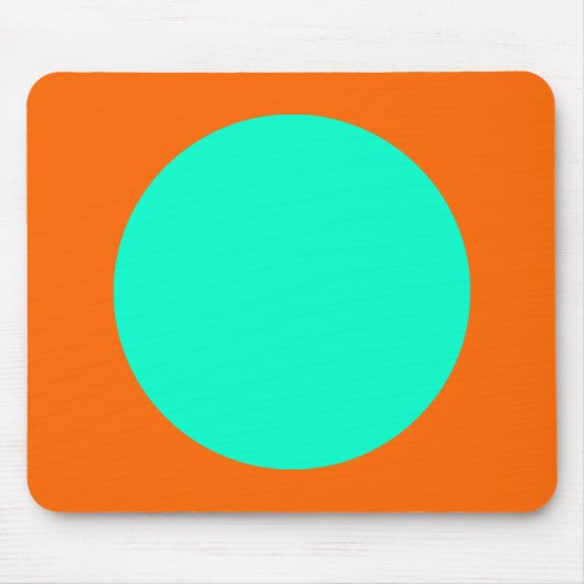 Tapis De Souris Cercle - Turquoise et orange (Devant)