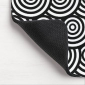Tapis De Souris Cercles Abstraits noirs et blancs Wavy (Coin)