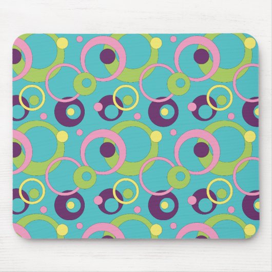 Tapis De Souris Cercles bleus funky Mousepad (Devant)