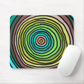 Tapis De Souris Cercles Colorés Verts (Avec souris)