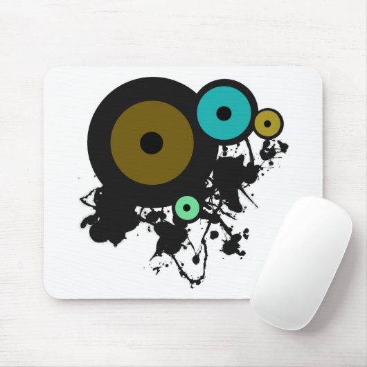 Tapis De Souris Cercles de couleur ! Conception graphique unique ! (Avec souris)