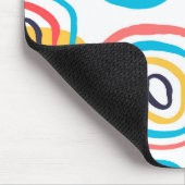 Tapis De Souris Cercles de Doodle funky sur blanc (Coin)