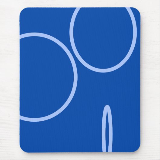 Tapis De Souris Cercles et boucle sur bleu (Devant)
