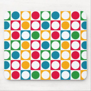 Tapis De Souris Cercles et motif colorés de carrés