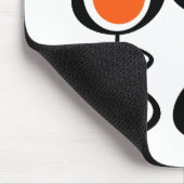 Tapis De Souris Cercles funky Turquoise Orange Black Mid Century (Coin)