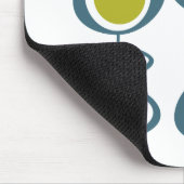 Tapis De Souris Cercles funky Vert Turquoise Orange milieu du sièc (Coin)