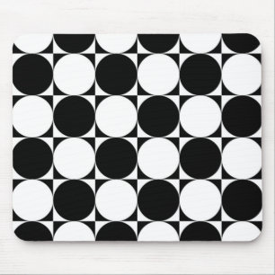 TAPIS DE SOURIS CERCLES NOIRS ET BLANCS