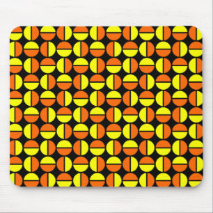 Tapis De Souris Cercles pivotants - Jaune et orange sur noir