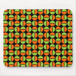 Tapis De Souris Cercles pivotants - Vert et orange sur noir