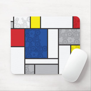 Tapis De Souris Cercles Rétro Mondrian Art Mod Minimaliste De Stij