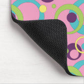 Tapis de souris Cercles Rose Funky (Coin)
