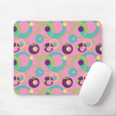 Tapis de souris Cercles Rose Funky (Avec souris)