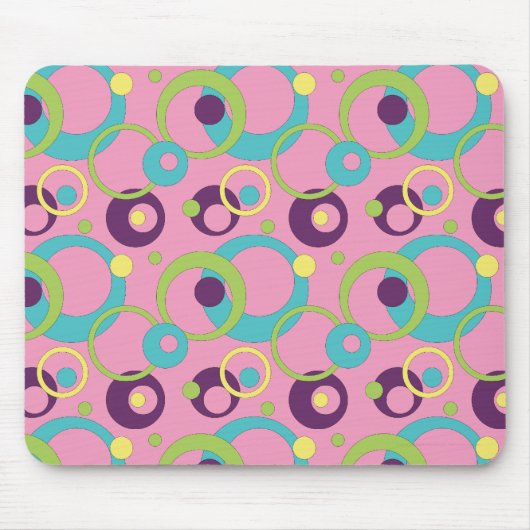 Tapis de souris Cercles Rose Funky (Devant)