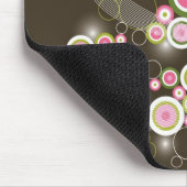 Tapis De Souris Cercles roses rétro Chic Sparkling sapin de Noël (Coin)
