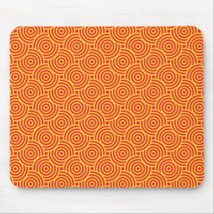 Tapis De Souris Cercles rouges jaunes Mousepad