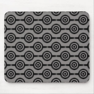 Tapis De Souris Cercles tendance noir et gris Mousepad