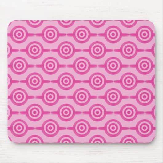 Tapis De Souris Cercles tendance rose chaud Mousepad (Devant)
