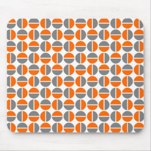 Tapis De Souris Cercles tournants - orange et gris