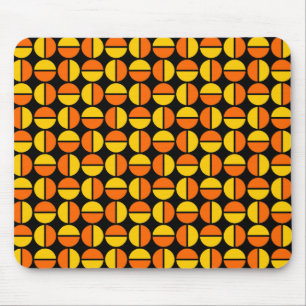 Tapis De Souris Cercles tournants - orange et orange sur noir