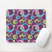 Tapis de souris Cercles Violets Funky (Avec souris)