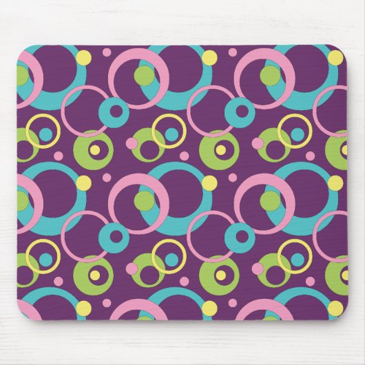 Tapis de souris Cercles Violets Funky (Devant)