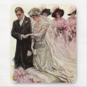 Tapis De Souris Cérémonie de mariage victorien vintage de la marié