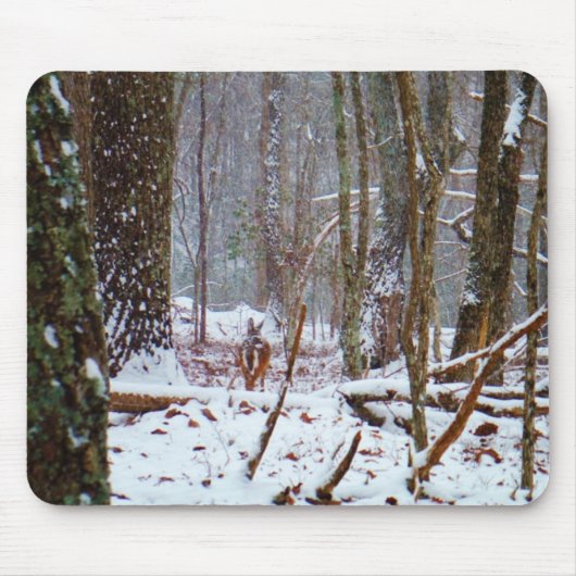 Tapis De Souris cerf à queue blanche dans la neige (Devant)