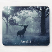 Tapis De Souris Cerf avec Antlers dans une forêt ombragée (Devant)