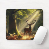 Tapis De Souris Cerf dans la forêt matinale (Avec souris)