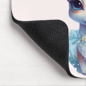 Tapis De Souris Cerf de Bébé mignon avec Antlers et Fleurs (Coin)