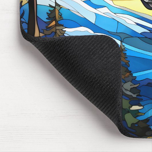 Tapis De Souris Cerf en verre tendu dans une forêt (Coin)