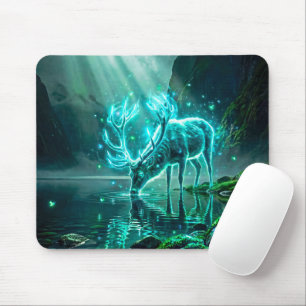 Tapis De Souris Cerf Spirituel Néon Mystique Lumineux Fantastique