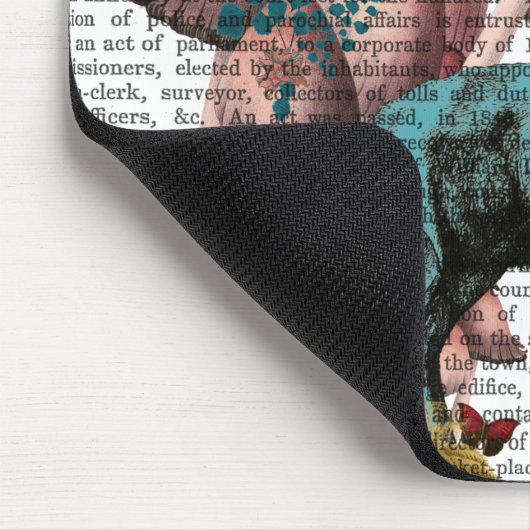 Tapis De Souris Cerf Turquoise en Forêt de Champignons (Coin)