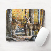 Tapis De Souris Cerfs communs en bois Mousepad (Avec souris)