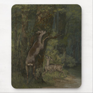 Tapis De Souris Cerfs dans la forêt (par Gustave Courbet)