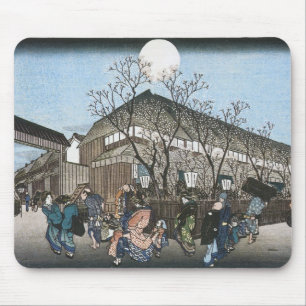 Tapis De Souris Cerise du soir à Nakanocho, Hiroshige, 1834-1835