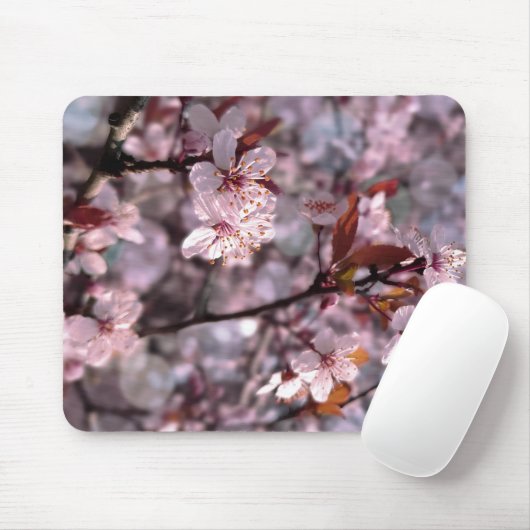 Tapis De Souris Cerise Plum Tree rose (Avec souris)