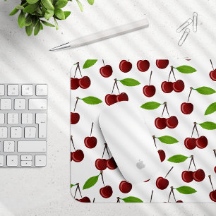 Tapis De Souris Cerise Rouge, Motif De Cerises, Feuilles, Fruits