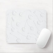 Tapis De Souris Cerises blanches sur fond blanc (Avec souris)