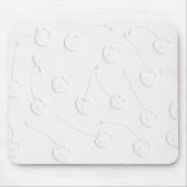 Tapis De Souris Cerises blanches sur fond blanc (Devant)