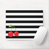 TAPIS DE SOURIS CERISES ET RAYURES (Avec souris)