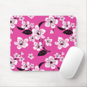 TAPIS DE SOURIS CERISIER EN FLEURS - SAKURA (ROSE) (Avec souris)