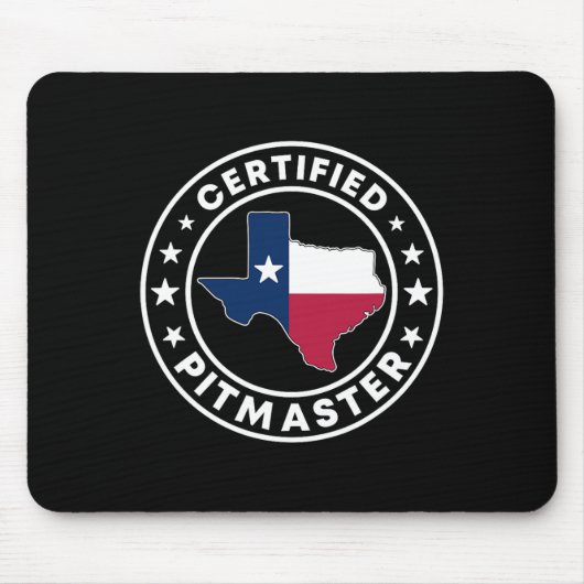 Tapis De Souris Certified Pitmaster Texan Bbq Grilling Texas Byrbe (Devant)
