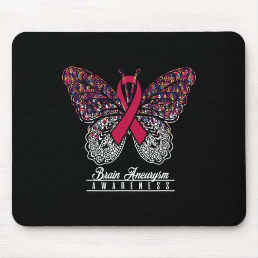 Tapis De Souris Cerveau Aneurie Sensibilisation papillon Amateurs (Devant)