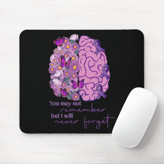 Tapis De Souris Cerveau Floral Ne Se Souvient Jamais Oublier Heime (Avec souris)