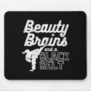 Tapis De Souris Cerveaux de beauté ceinture noire fille Karate Kic
