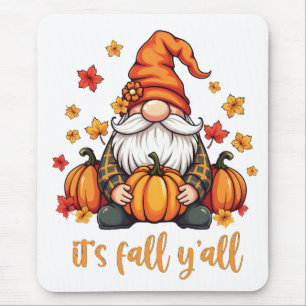 Tapis De Souris C'est Automne Y'all Gnomes Citrouille Automne Than